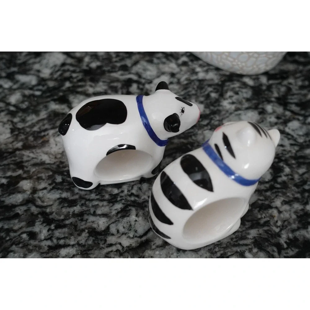 Ceramic animal figurines napkin holders set of 2‎